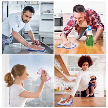 OnBrand Naturally Wood Fiber Cleaning Cloth, Microfiber Cleaning Cloths, 10 Pcs (12" x 10.7" Each), 8 Layers High-Density Super Absorbing Dish Cloths, Reusable General Kitchen Towel