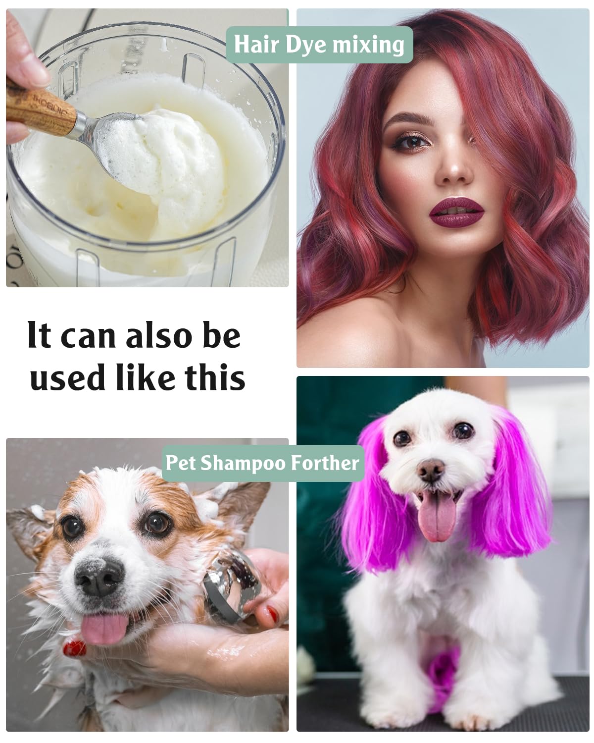 MIGECON Stand Mixer Electric Kitchen Mixer, Electric Egg Beater, Shampoo & dogs Body Wash Foam Whipper, One-touch operation to prevent spills (Dark Grey)