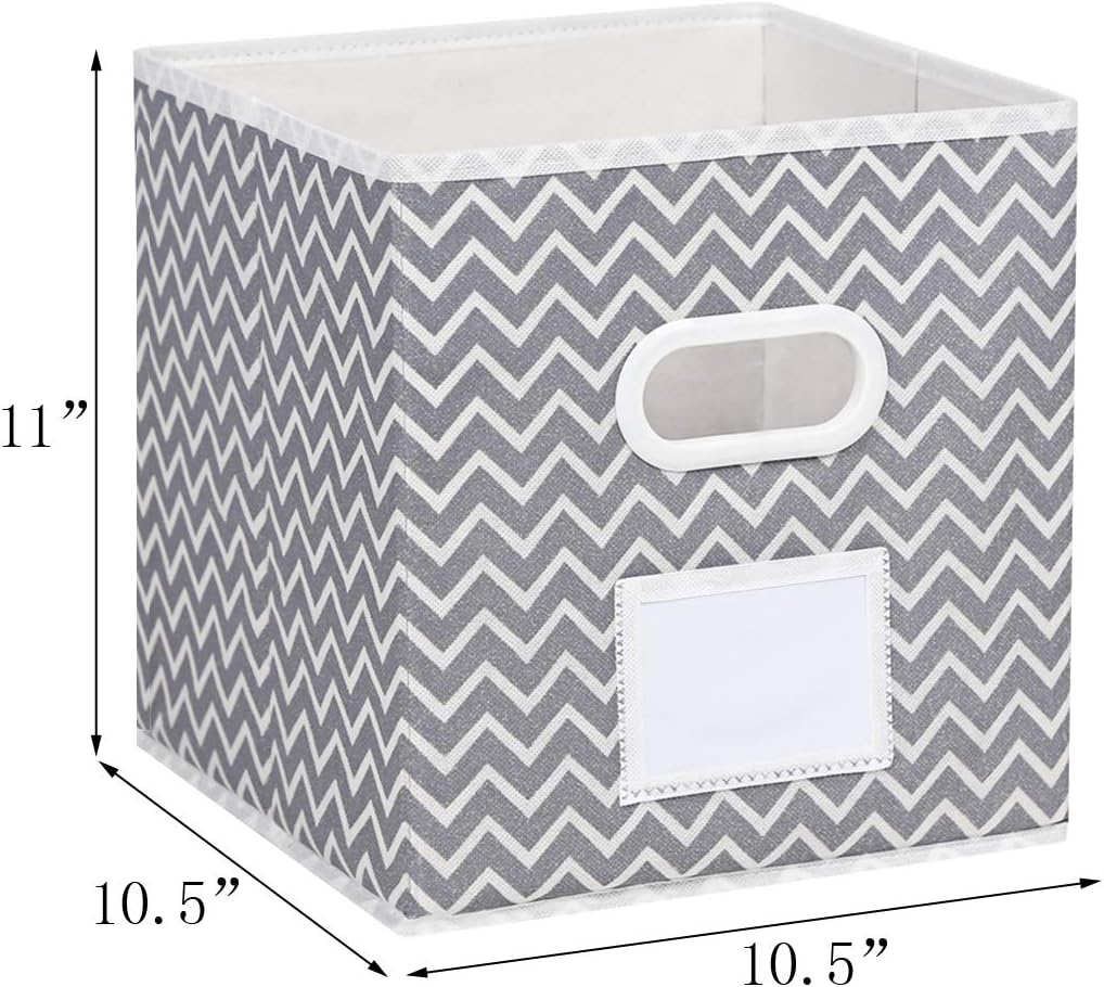 MAX Houser Fabric Cloth Storage Bins, Foldable Organizer Baskets with Dual Handles for Home Bedroom Storage, Set of 6