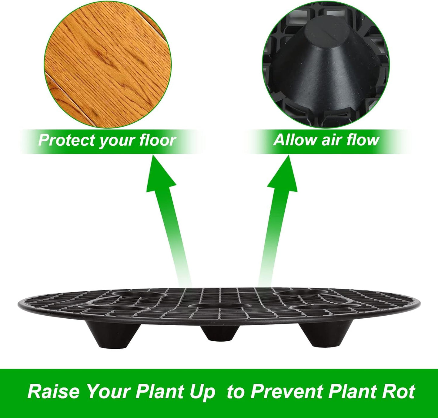 12 12 Inch PCS Plant Risers for Inside Pots - Plastic Plant Stand Pot Elevator - Plant Lifter Deck Protectors for Pots