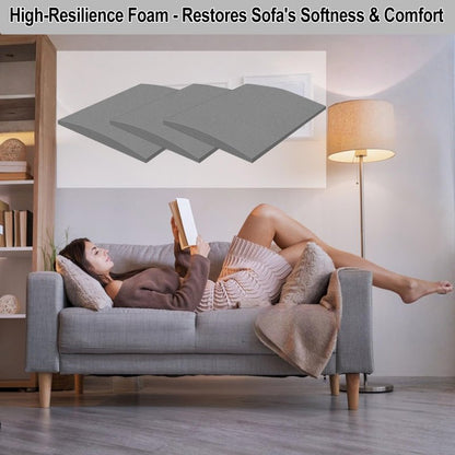 MLMTFI 22" x 22" Couch Cushion Support for Sagging Seat, 3 PCS Large Size Insert Sofa Cushion Support for Better Lift, 45D High-Density Foam Couch Replacement for Furniture Seat Sagging Repair, Grey