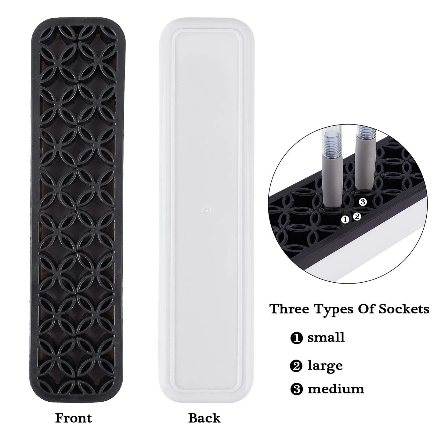 GORGECRAFT Sew Desktop Organizers Silicone Makeup Brush Holder Cosmetic Painting Pen Holders Storage Box Make up Brush Sewing Tool Stand Holder for Stash Store Brush Toothbrush (Black)
