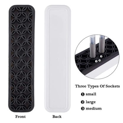 GORGECRAFT Sew Desktop Organizers Silicone Makeup Brush Holder Cosmetic Painting Pen Holders Storage Box Make up Brush Sewing Tool Stand Holder for Stash Store Brush Toothbrush (Black)