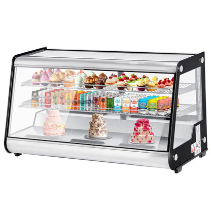 PeacefulHues Commercial Display Refrigerator 6.9 Cu Ft, Countertop Refrigerated Display Case with LED Lighting for Bakery, Cafe, 110V/190W