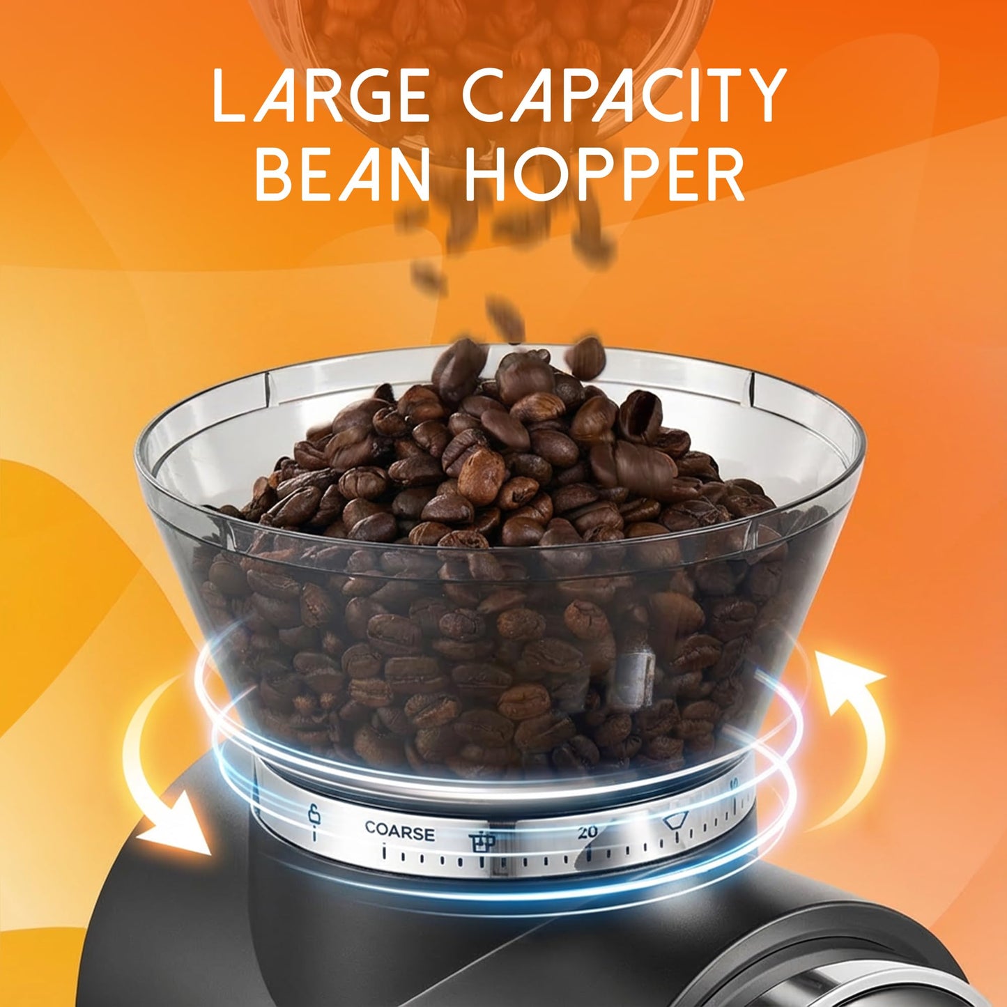 Ollygrin Conical Burr Coffee Grinder Electric, Compact Coffee Grinder for Home Use,Burr Mill Grinder with 30 Precise Grinding Sizes, Touch Panel, Removable Burr & Coffee Container, 2-12 Cups