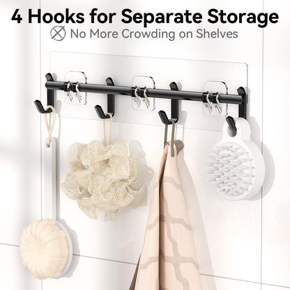 YASONIC Shower Caddy, 100% Rustproof Shower Shelves for Inside Shower, No Drilling Bathroom Organizers and Storage, 6 Pack Large Capacity Bathroom Caddy for Kitchen & Home Decor