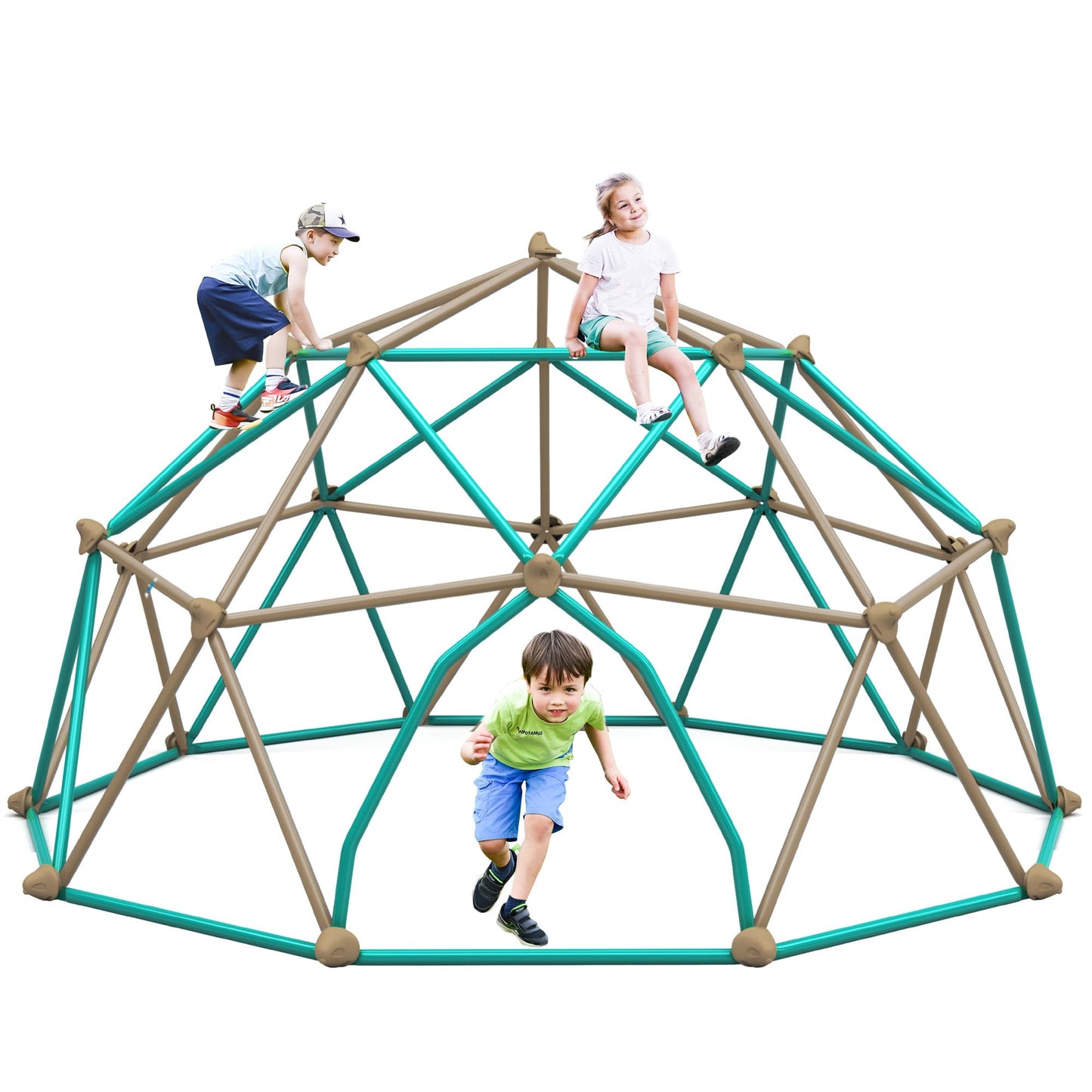 Merax 12FT Climbing Dome, Outdoor Dome Climber for Kids 3-10 Supporting 1000 lbs, Easy Assembly Playground Jungle Gym Backyard Play Equipment (12FT Blue Climbing Dome)