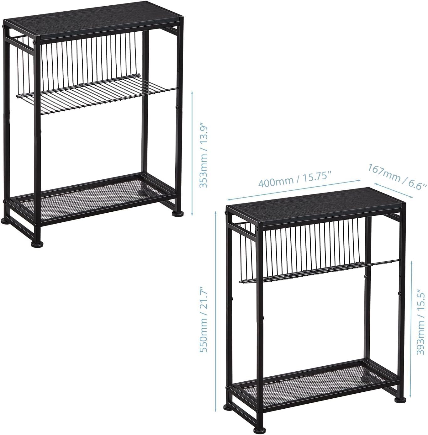 2 1 Dulcii Small Side Table for Small Spaces - Slim End Table with Magazine Holder - in Design Narrow End Table Living