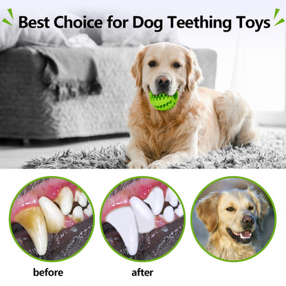 Bojafa Treat-Dispensing Dog Toys: Durable Rubber Puppy Toys for Boredom - Dog Treat Balls for Small & Medium Breed Indoor Play (2pack)
