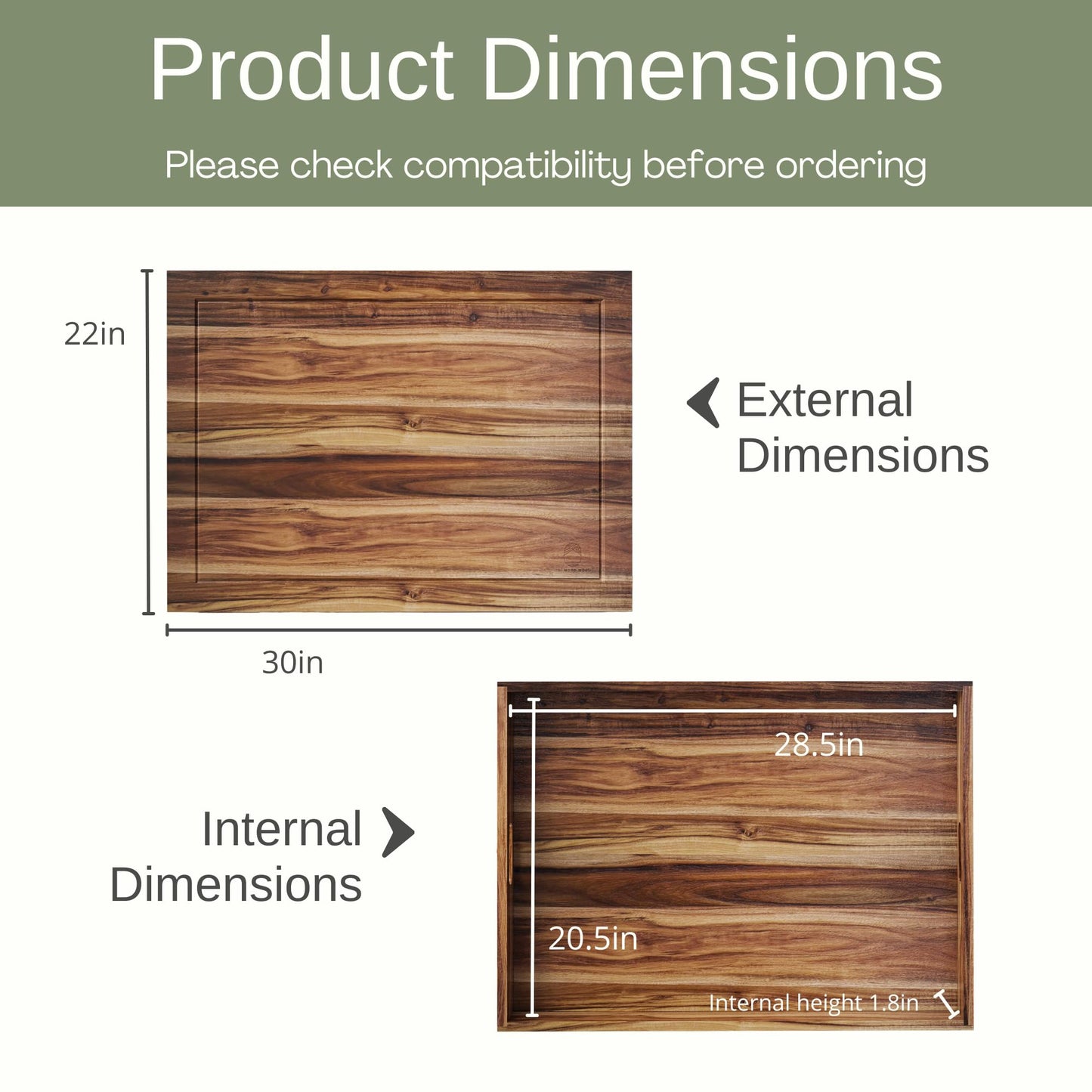 Noodle Board Stove Cover Cutting Board with Handle - Stove Top Cover with Care Brush FSC Certified - Multiuse Gas Stove Cover Board for Serving Chopping Decorating, 30”x22”(Outer) / 28.5”x20.5”(Inner)