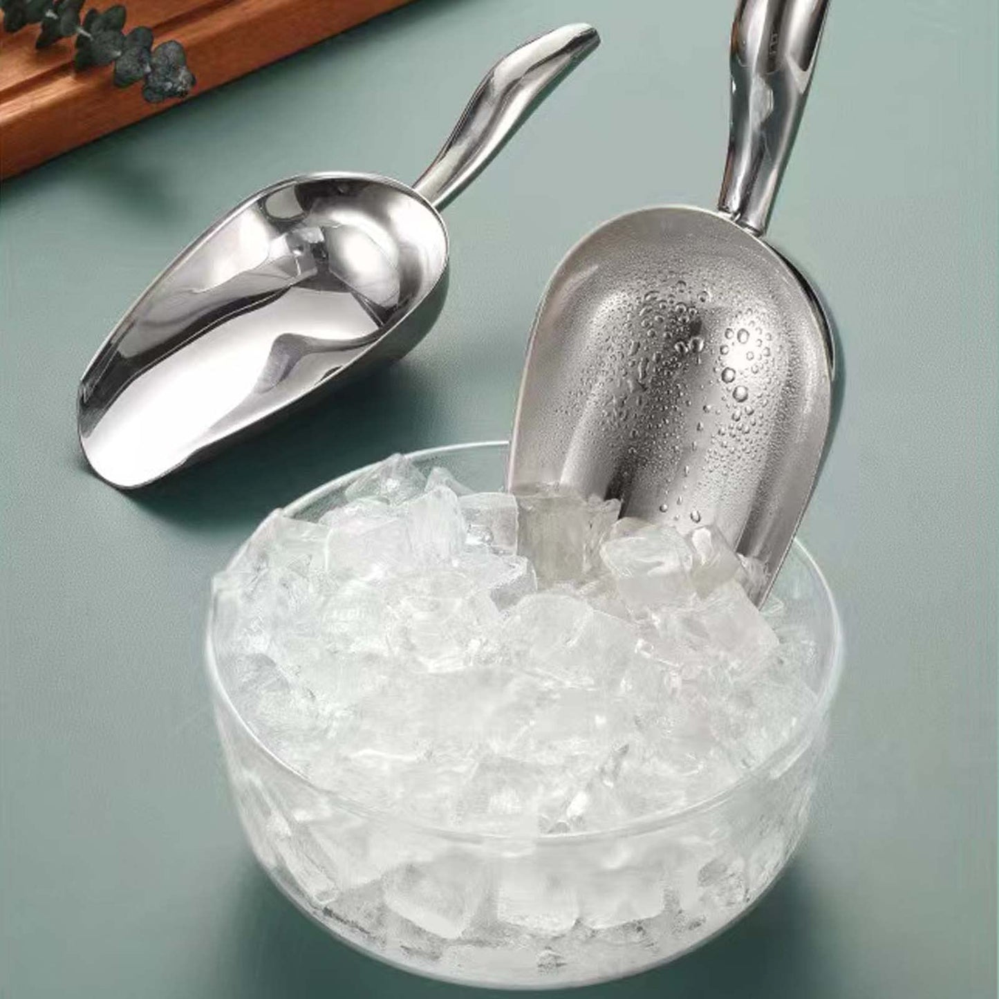 Stainless Steel Ice Scoop - Mini Ice Scoop for Freezer, Heavy Duty, Dishwasher Safe, 5 OZ
