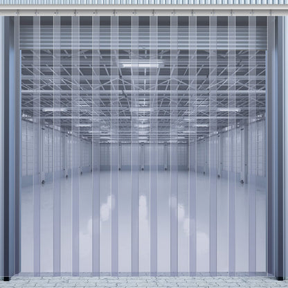 Juexica 118 x 118 Inch Plastic Strip Door Curtain Kit 0.08'' Walk in Cooler Curtains PVC Freezer Door Curtain Smooth Waterproof Insulation Hurricane Shutters Gate for Warehouse Garage Industry (Clear)