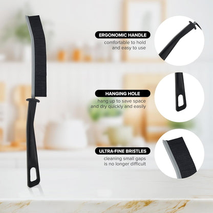 LCF 3Pcs Crevice Gap Cleaning Brush Set, Hard Bristle Brushes for Small Space Cleaning in Bathroom, Kitchen, and Tiles