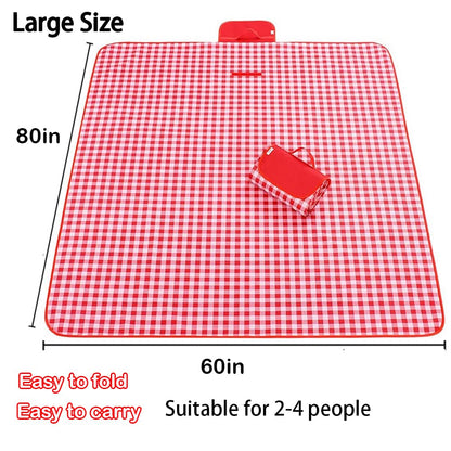 Lchkrep Picnic Blanket Beach Blankets 80"x60" Large Sandproof Waterproof Camping Portable Travel Blanket Play Mat for Outdoor Indoor Family Beach Park Grass,Hiking, Music Festival (Red)