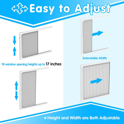 Air Jade Adjustable Window Air Conditioner Side Panels with Frame, Pack of 2 for 14,000 to 22,000 BTU Units