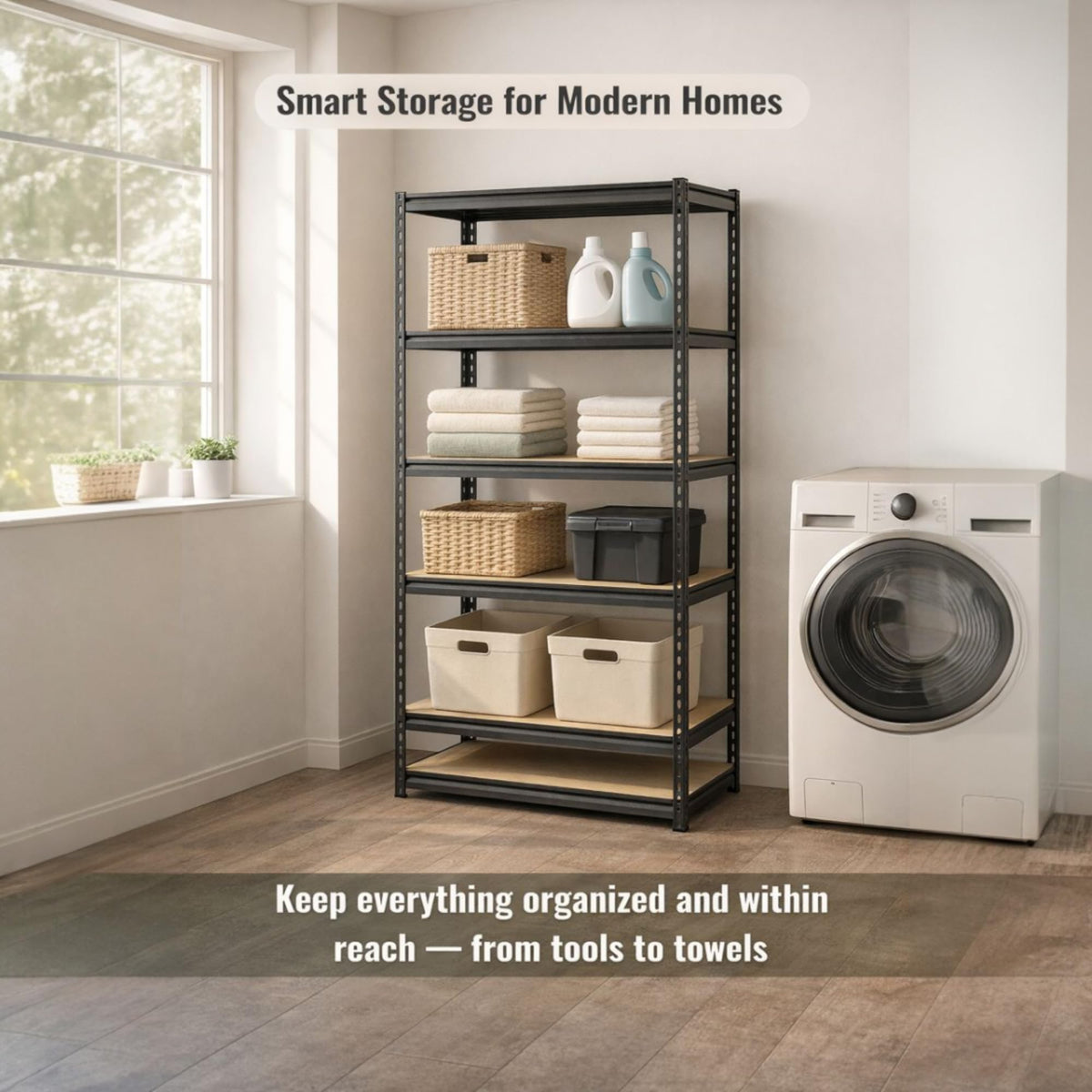 PRO&Family 24"x 72"x 84" 4 Shelves Heavy Duty Shelving Unit - Industrial Garage Storage Rack Z- Beam Storage Shelf Shelf Organizer Metal Wood Storage Shelves System