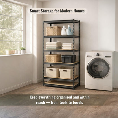 PRO&Family 24"x 72"x 84" 4 Shelves Heavy Duty Shelving Unit - Industrial Garage Storage Rack Z- Beam Storage Shelf Shelf Organizer Metal Wood Storage Shelves System
