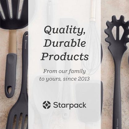 Starpack 'Let it Drain' Silicone Slotted Spoon - Large Slotted Spoon for Cooking Heat Resistant to 600°F - Silicone Slotted Serving Spoons, Non Stick Slotted Cooking Spoon