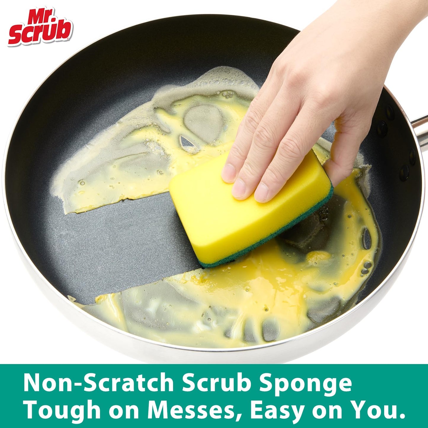 Mr. Scrub Sponges Kitchen Scrub Dish Sponge Scouring Pad, 24 Pack Cleaning Brush Scrubber Supplies for Soap, Dishwashing Dinnerware Sets Pan Pot Towels Cloth Rags Holder Glass Dishwasher Sink Bathroom