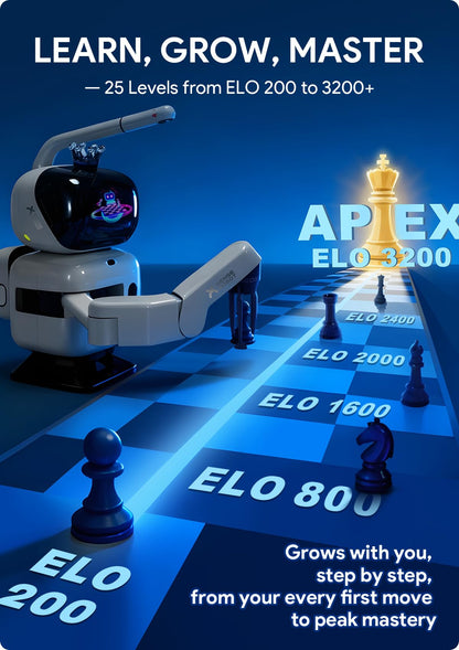 SenseRobot AI Chess Robot with Robotic Arm, Electronic Chess Board for Kids & Adults, 25 AI Levels, 1200+ Exercises, Voice Coaching, Lichess Integration, Wi-Fi OTA Updates
