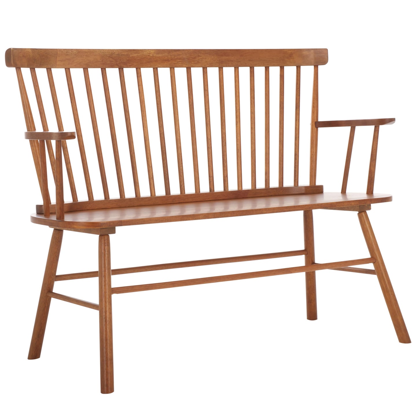 SAFAVIEH Furniture - Addison Loveseat - Honey - Solid Wood - Coastal Slatted Design - Ideal for Living Room, Sunroom, Bedroom, 18" Seat Height (AMH8513D)