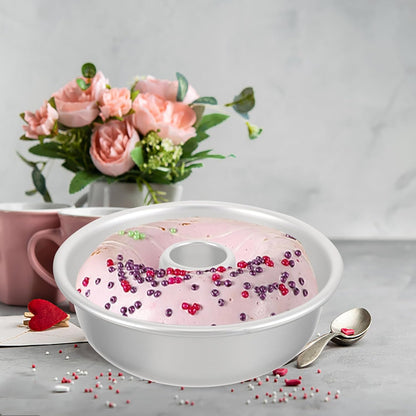 Ifundom Cheesecake Pan, Round Chimney Pudding Cake Pan, Non-Stick Baking Pan for Cake Grinding Wheel