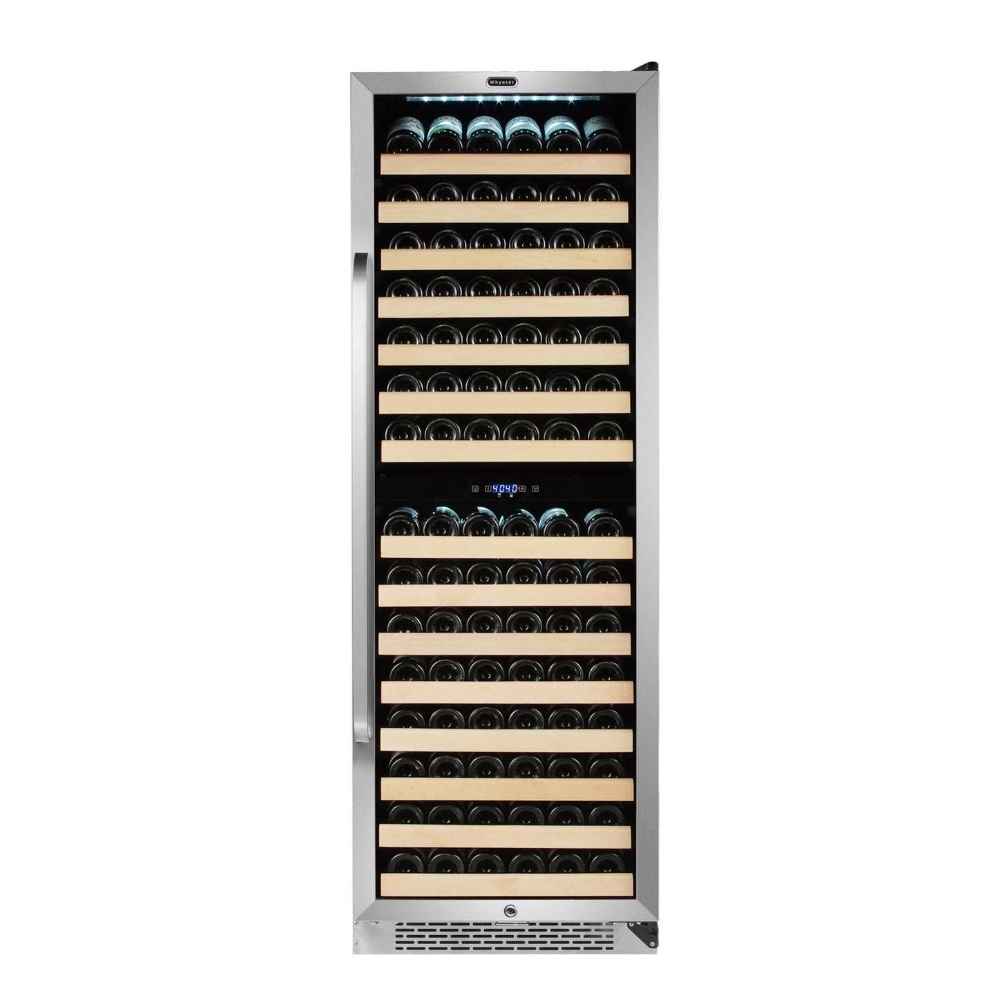 Whynter BWR-1642DZ 164 Built-in or Freestanding Stainless Steel Dual Zone Compressor Large Capacity Wine Refrigerator Rack for Open Bottles and LED Display, Black