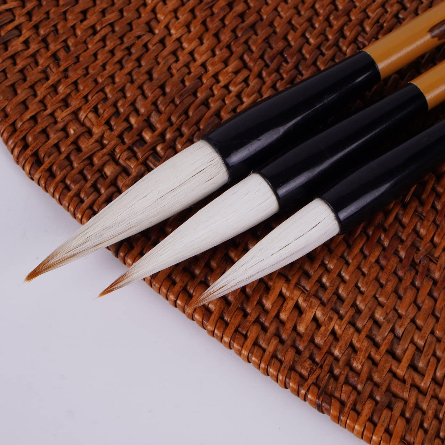 Hbasyp Chinese Traditional Calligraphy Brush/Chinese Calligraphy Watercolor Sumi Drawing Brush Wool/Painting Sumi Set((L + M + S))