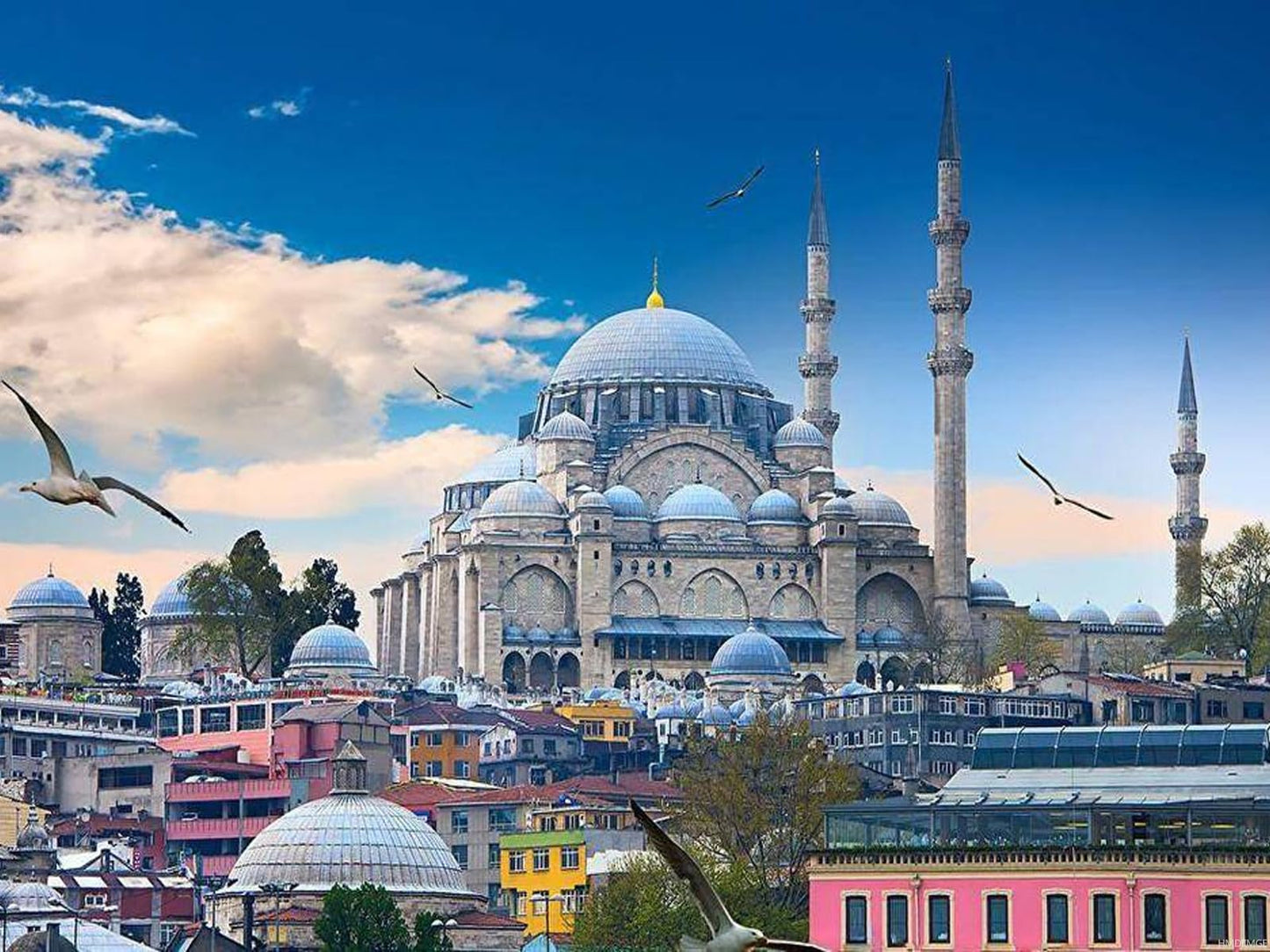 Full Drill Sultan Ahmed Mosque Minaret Islam Turkey DIY 5D Diamond Painting by Number Unique Kits Home Wall Decor 12x16 Inch