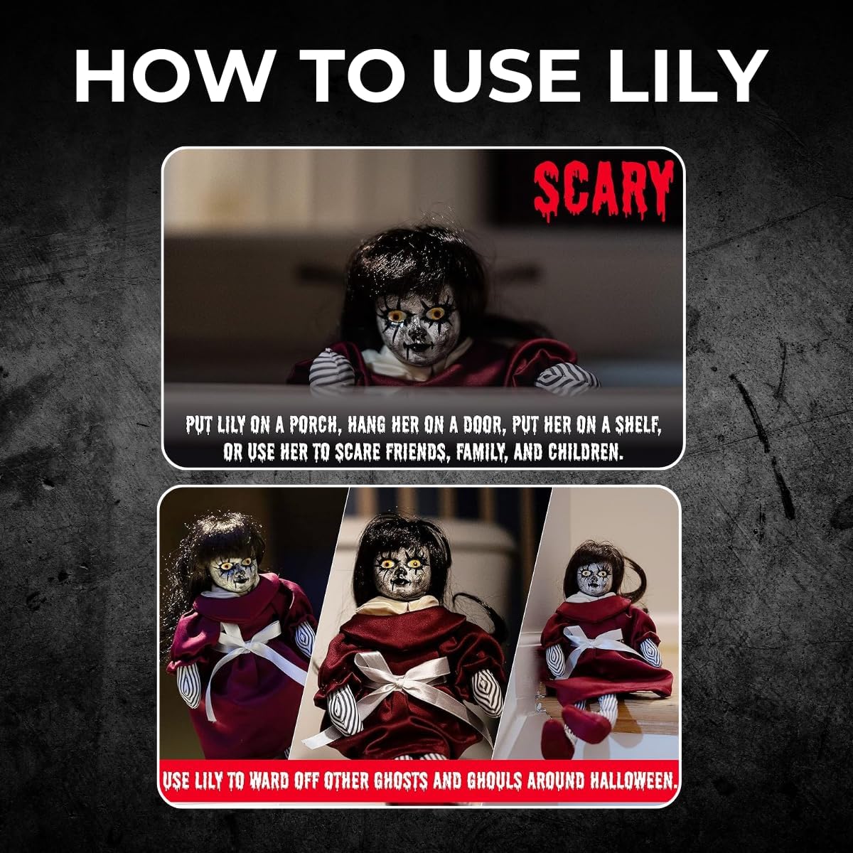 13" Lily: Host a Ghost Creepy Haunted Doll for Protection from Ghosts. Lizzie Borden House Scary Doll for Halloween