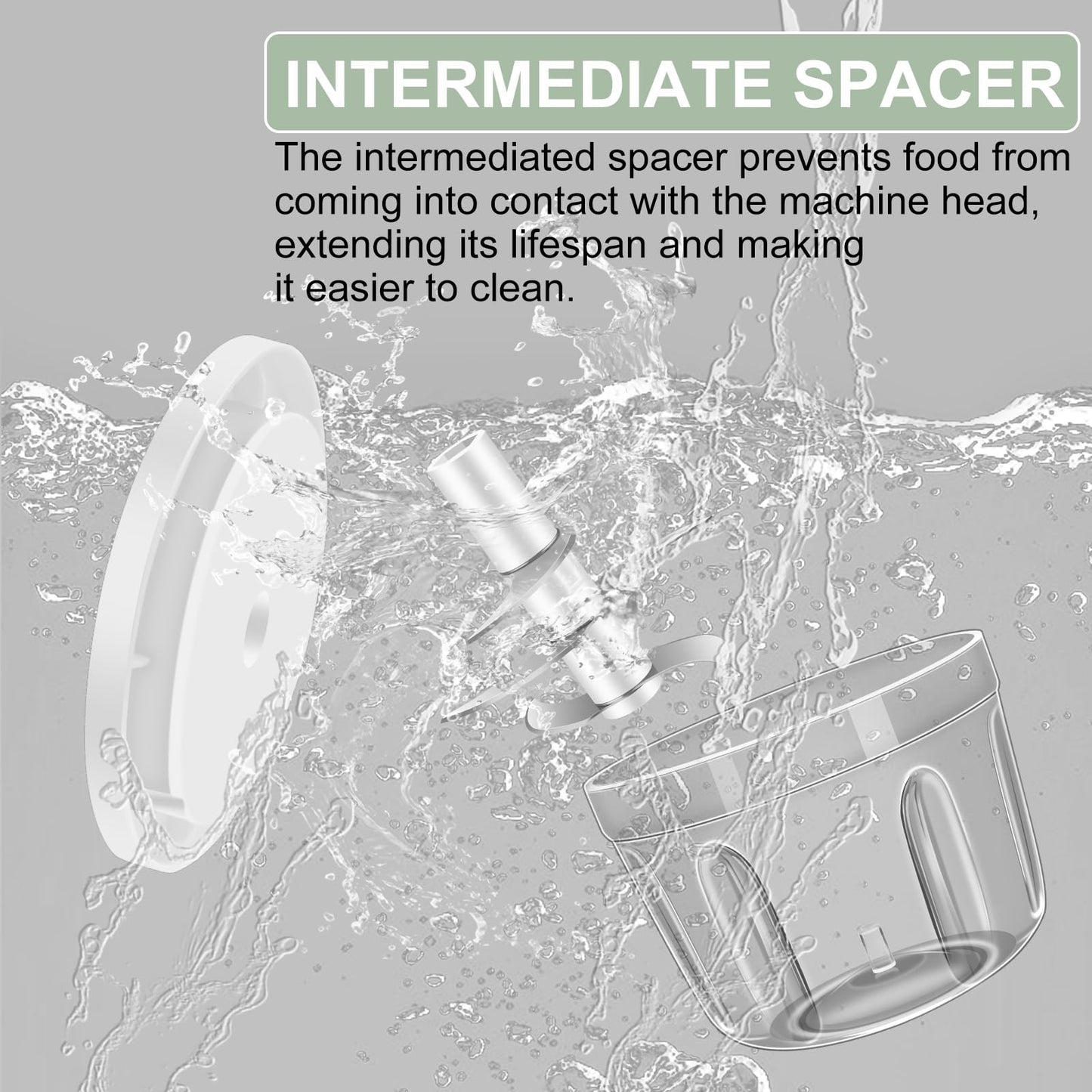 400ML Electric Garlic Chopper, 6 Blades Garlic Grinder Mini Vegetable Chopper, USB Portable Veggie Chopper, Onion Mincer, Food Processor for Ginger, Chili, Fruit, Meat