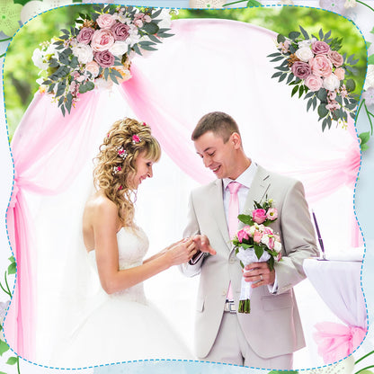 Wedding Arch Decorations 2 Pack - Reusable Artificial Hanging Flowers Floral Swag Greenery Garland for Wedding Welcome Sign Backdrop Bridal Ceremony Reception Backdrop Decoration, Baby Shower
