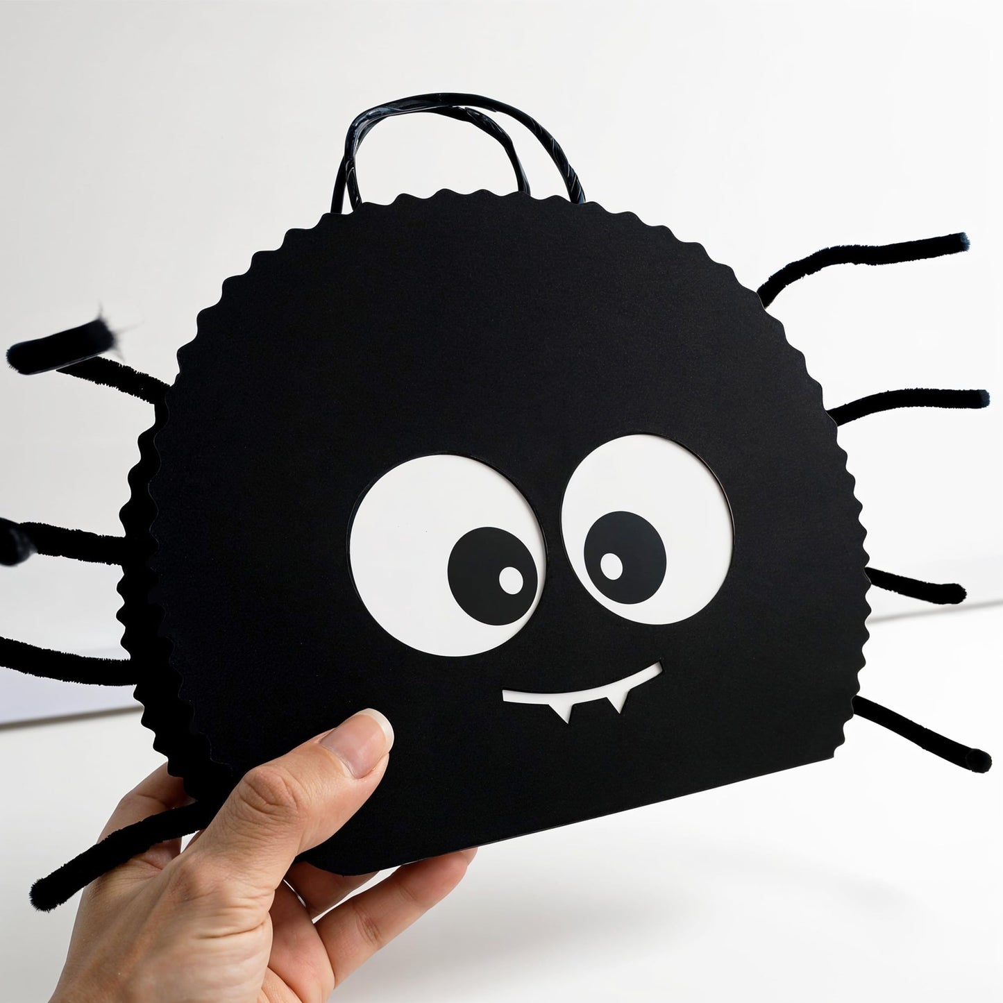 Cheerland Halloween Spider Party Favors Gift Bag With Straw Legs Trick Or Treat Bags Black Halloween Goodie Bags Spooky Theme Cute Birthday Party Decorations Candy Gift Bday Supplies (Pack Of 8)