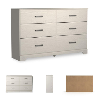 Signature Design by Ashley Stelsie Modern Scandinavian 6 Drawer Dresser, Whitewash