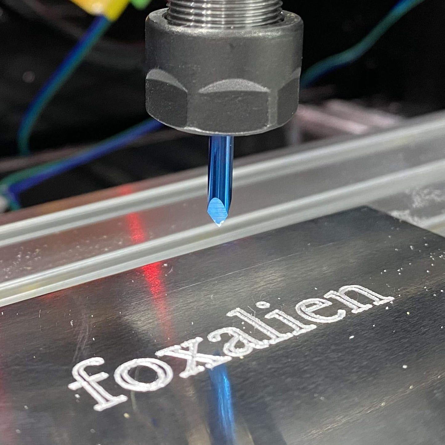 FoxAlien 20/30/45/60/90deg 0.1mm Triangular CNC Router Bits Set, 1/8" Shank Engraving Carving V-Bit with Nano Blue Coating Sharp Pyramid Bits for Acrylic Wood MDF Aluminum Lettering Sign Making