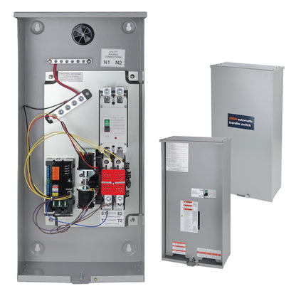 KERWINN Universal 200A Automatic Transfer Switch with Power Management,Replacement for Generac RXSW200A3. Features a Rugged NEMA 3R Aluminum Enclosure for Outdoor use.