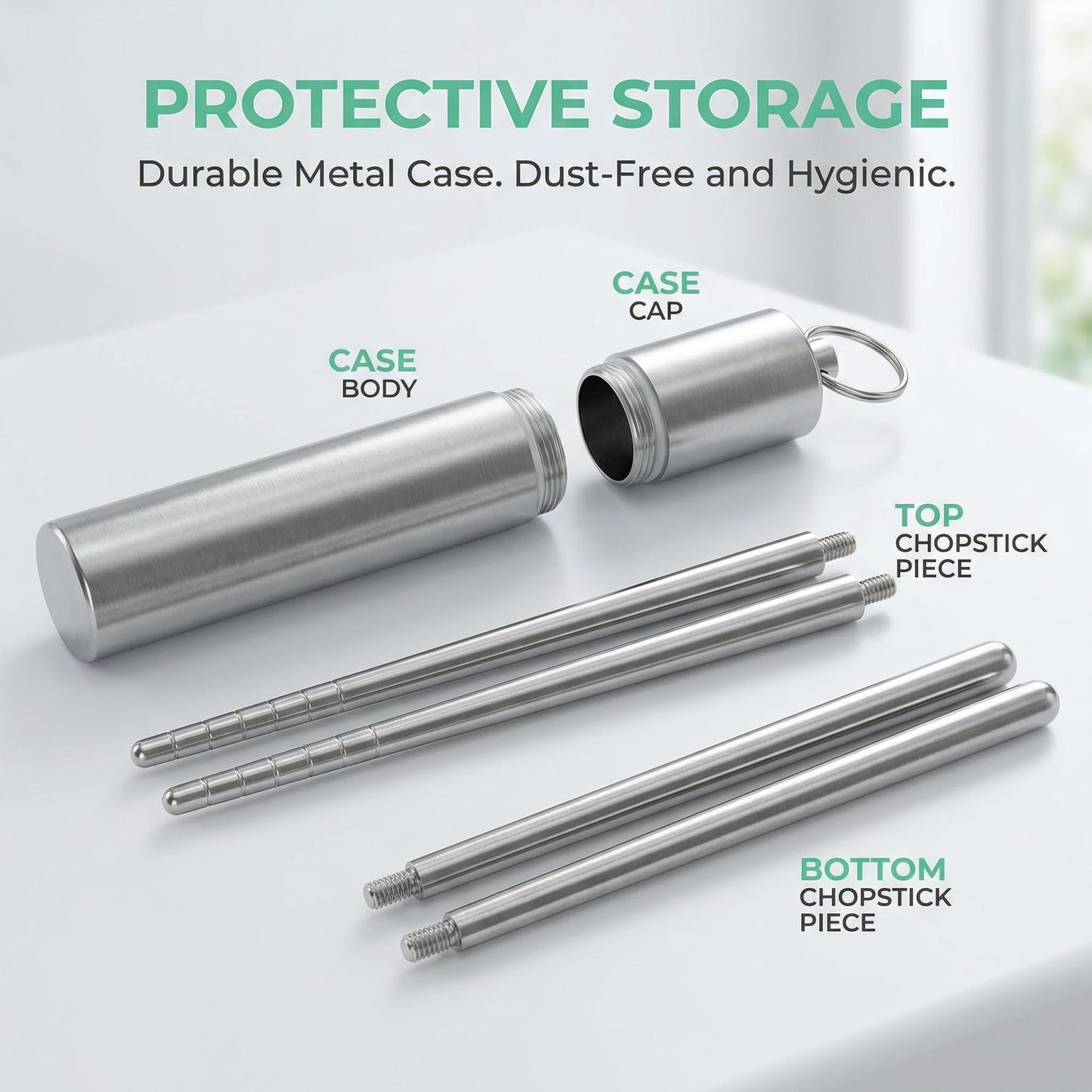 TOYANDONA Portable Folding Chopsticks Set with Storage Case 304 Stainless Steel Travel Cutlery for Outdoor Office Lunch Lightweight and Kitchen Tableware