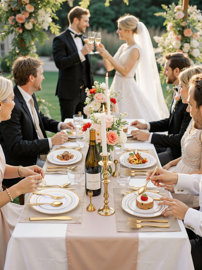 WDF 120 pieces Gold Disposable Plastic Plates - White and Gold Plates Include 10.25" Dinner Plate & 7.5" Salad Plate for Mother's Day Party Baby Shower Wedding Spring