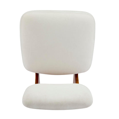 Christopher Knight Home Mores Low Profile Accent Chair Set of 2, Modern Living Room Armless Lounge Chair, Fabric Comfy Reading Chair for Bedroom, Wooden Frame and Thick Padded Seat, Beige + Natural