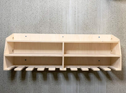 Factory Crafts Cordless Drill Tool Holder Organization Storage Rack Wood Shelf Case Organizer 10-Slot Birch Plywood