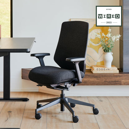 Branch Ergonomic Chair Pro - Mesh Office Chair with 14 Points of Adjustment - Height, Depth & Tilt Adjustable - 5D Armrests - Forward Tilt, Smooth Recline, and Lumbar Support - Black Boucle