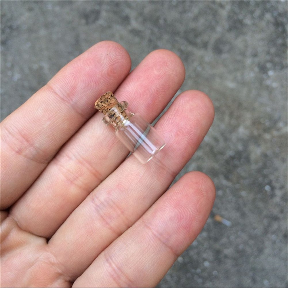 TAI DIAN 100pcs 0.5ml Cute Mini Glass Bottle With Corks Transparent Empty Small Wishing Bottle Decoration Crafts Glass Vials Jars (0.5ml (10x18x5mm))