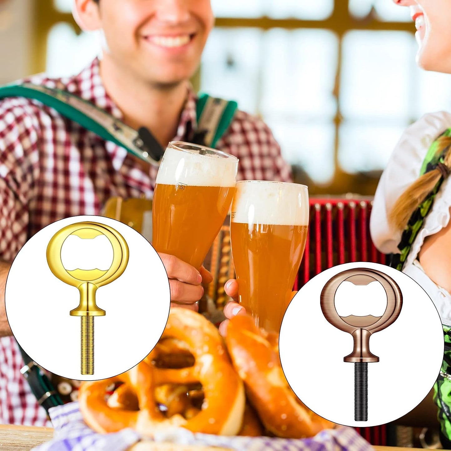 Patelai 5 Pieces Metal Bottle Opener Kit, Blank Stainless Steel Inserts for Wedding Wine Party DIY Craft