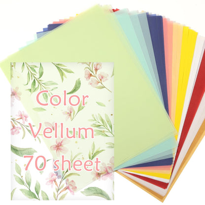 70 Pcs Colored Vellum Translucent Paper 8.5 x 11 inches Tracing Vellum Paper for Greeting Card Invitation Overlays, Sketching Crafting Scrapbooking, Journaling, Lanterns Making