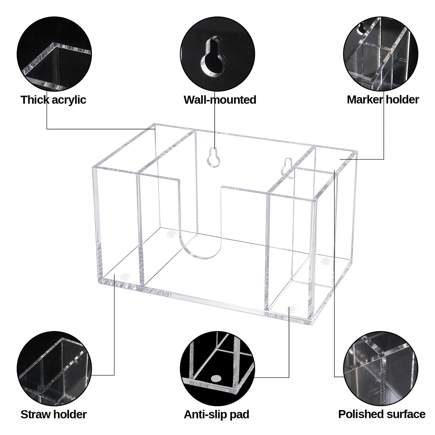 Legrape Cup Holder with Marker Slot, Acrylic Party Cup Holder for Countertop, Mark Your Cup and Drink Up, Social Gathering Housewarming Gift, Clear