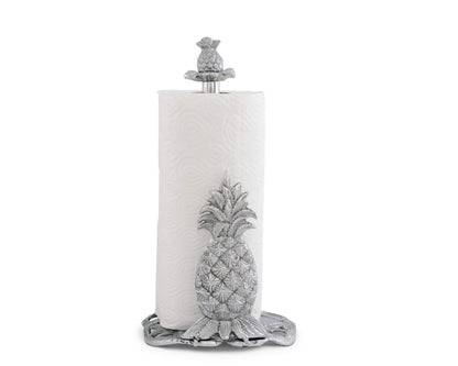 Arthur Court Pineapple Countertop Decorative Paper Towel Holder Aluminum Metal 14.5 inch Standing Tall