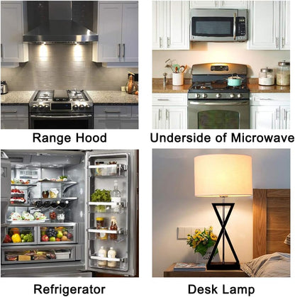 E17 LED Bulb, Non-Dimmable Stovetop Light, Appliance Bulb Under Microwave Oven, Warm White 3000K, 6-Pack
