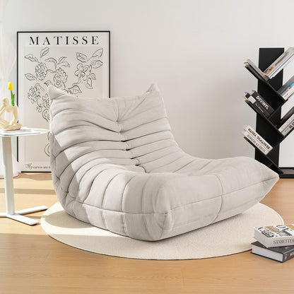 OTDMEL High-end Bean Bag Chair, Fireside Togo Chair with Light Gray Suede Fabric Cover, Comfy & Soft Lazy Floor Lounge Sofa Counch for Bedroom, Living Room, Office or Lounger