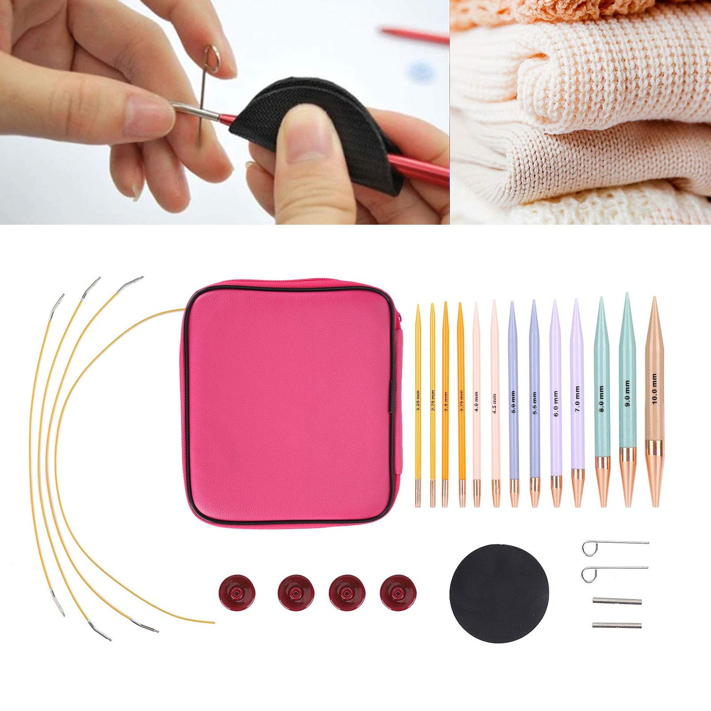 Complete 13 Piece Crochet Hook Set Stitch Markers Tapestry Needles for Sweater Making Yarn Crafts Storage Kit