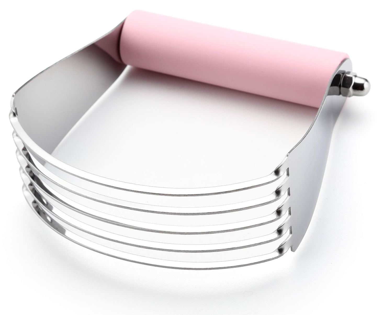 Spring Chef Large Dough Blender For Baking, Professional Dough Cutter Tool, Stainless Steel Puff Pastry Cutter Tool, Dishwasher Safe Pastry Blender for Easy Mixing - Pink Lemonade